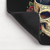 Wenn es passt sitzt schwarze Katzen-Schädel-Gotik Mousepad (Ecke)
