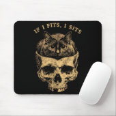 Wenn es passt, sitzt schwarze Katzen-Schädel-Minim Mousepad (Mit Mouse)