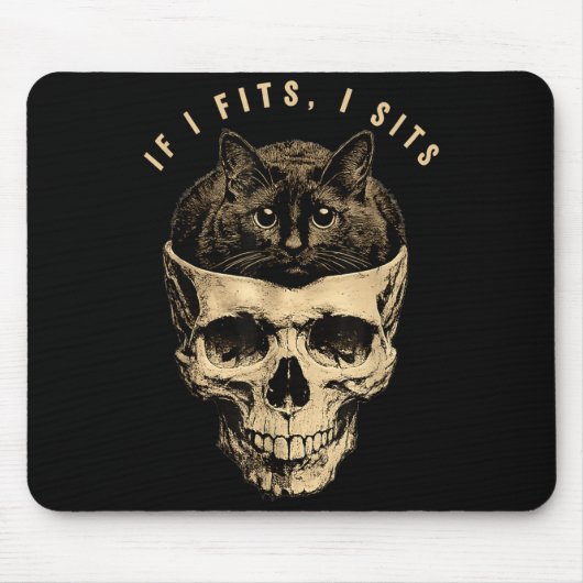 Wenn es passt, sitzt schwarzer Katzen-Schädel lust Mousepad (Vorne)
