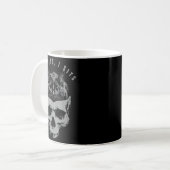 Wenn es passt, sitzt schwarzer Katzen-Schädel Mini Kaffeetasse (Vorderseite Links)