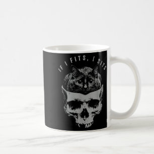 Wenn es passt, sitzt schwarzer Katzen-Schädel Mini Kaffeetasse
