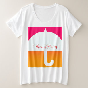 Wenn es Regenschirm Große Größe T-Shirt