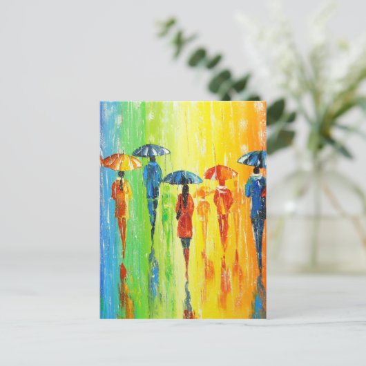 Wenn es regnet, dann ein helles postkarte (Stehend Vorderseite)