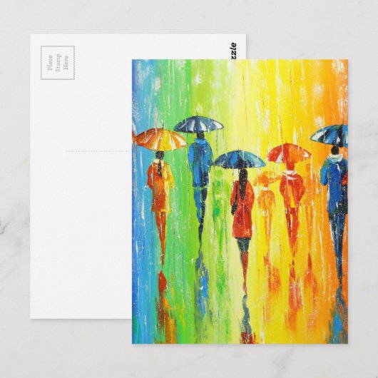 Wenn es regnet, dann ein helles postkarte (Vorne/Hinten)