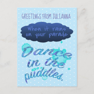 Wenn es regnet inspirierende Anregenziffer Postkarte