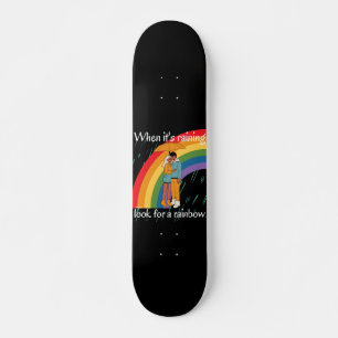 WENN ES REGNET NACH EINEM RAINBOW ZU SUCHEN inspir Skateboard