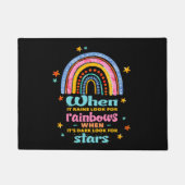 Wenn es regnet, suchen Sie nach Regenbogen Fußmatte (Vorderseite)