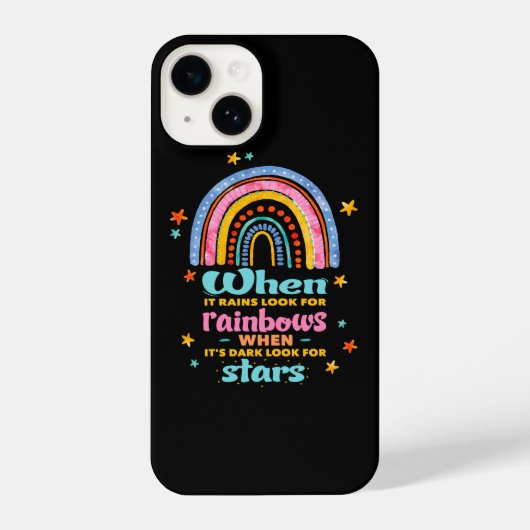 Wenn es regnet, suchen Sie nach Regenbogen iPhone Hülle (Rückseite)