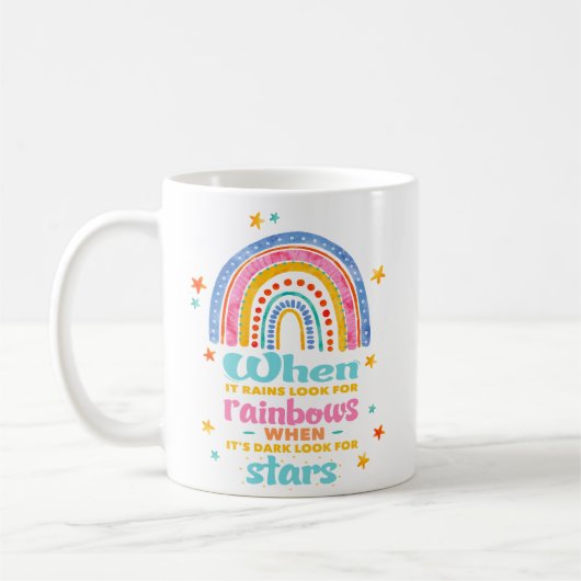 Wenn es regnet, suchen Sie nach Regenbogen Kaffeetasse (Links)