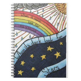 Wenn es regnet, suchen Sie nach Regenbogen Notizblock