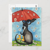 Wenn es regnete jedes Mal, wenn ich an dich dachte Postkarte (Vorne/Hinten)