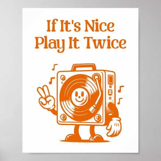 Wenn es schön spielen ist es zweimal Retro Vinyl P Poster (Vorne)