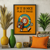 Wenn es schön spielen ist es zweimal Vinyl Mascot Poster