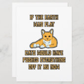 Wenn es sich bei der Erde um flache Katzen handelt Save The Date (Vorne/Hinten)