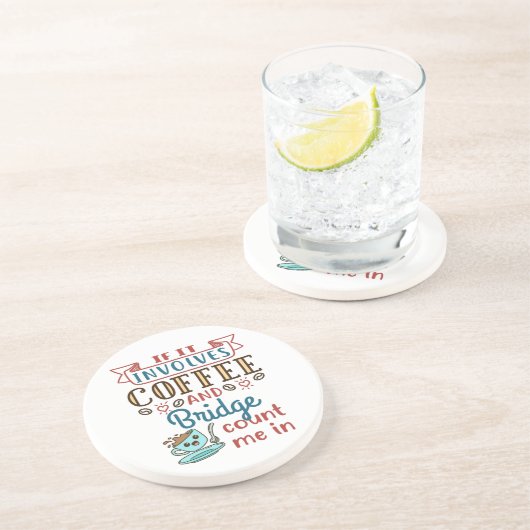 Wenn es um Kaffee und Bridge Niedlich Card Game ge Getränkeuntersetzer (Seite)