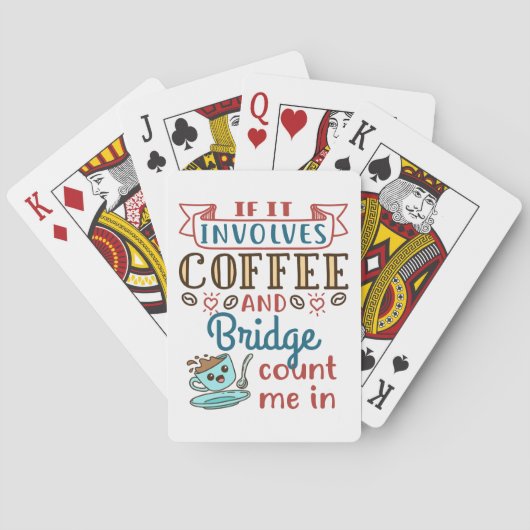 Wenn es um Kaffee und Bridge Niedlich Card Game ge Spielkarten (Rückseite)