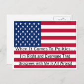 Wenn es um Politik geht Postkarte (Vorne/Hinten)