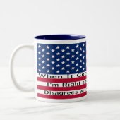 Wenn es um Politik geht Zweifarbige Tasse (Links)