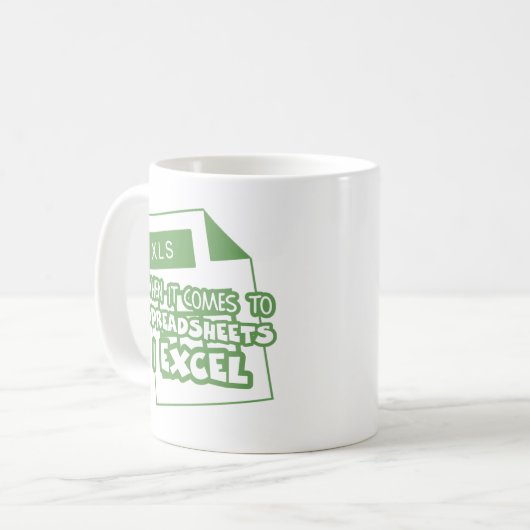 Wenn es um Tabellenkalkulation geht in Excel Funny Kaffeetasse (Vorderseite Links)