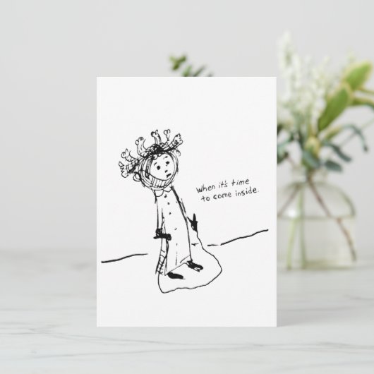 Wenn es Zeit ist, ins Innere zu kommen Dankeskarte (Stehend Vorderseite)