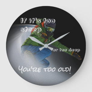 Wenn es zu steiles Snowboarder Design ist Große Wanduhr