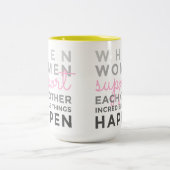 Wenn Frauen Kaffee-Tasse sich stützen Zweifarbige Tasse (Mittel)