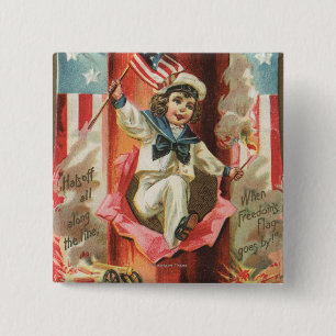 Wenn Freiheits-Flagge vorbei geht Button