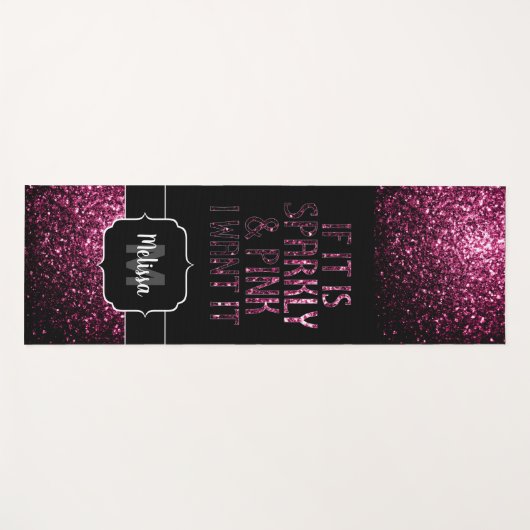 Wenn Funkelnd und rosa ich es gewollt Monogramm Yogamatte (Vorderseite (Horizontal))