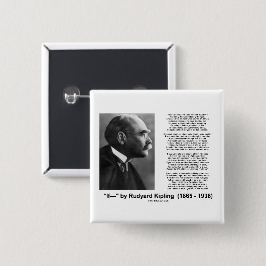 "Wenn" Gedicht durch Rudyard Kipling Button (Vorne & Hinten)
