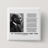 "Wenn" Gedicht durch Rudyard Kipling Button (Vorderseite)