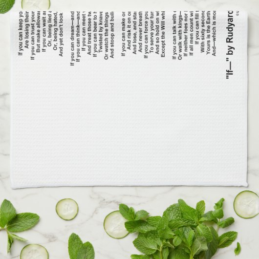 Wenn Gedicht durch Rudyard Kipling (kein Kipling Geschirrtuch (Gefaltet)