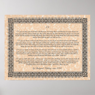 WENN Gedicht für junge Männer durch Rudyard Poster