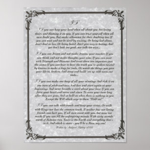 WENN Gedicht für junge Männer durch Rudyard Poster