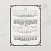 Wenn Gedicht für Mädchen. Postkarte (Vorderseite)