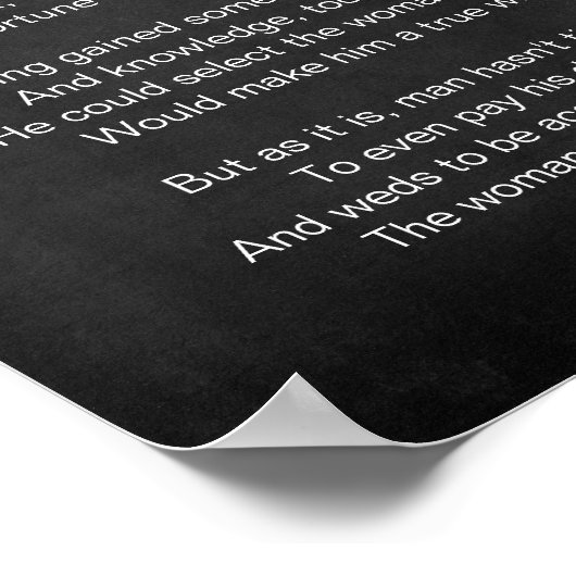 Wenn Gedicht von Reginald H. C. Dodge Black and Wh Poster (Ecke)