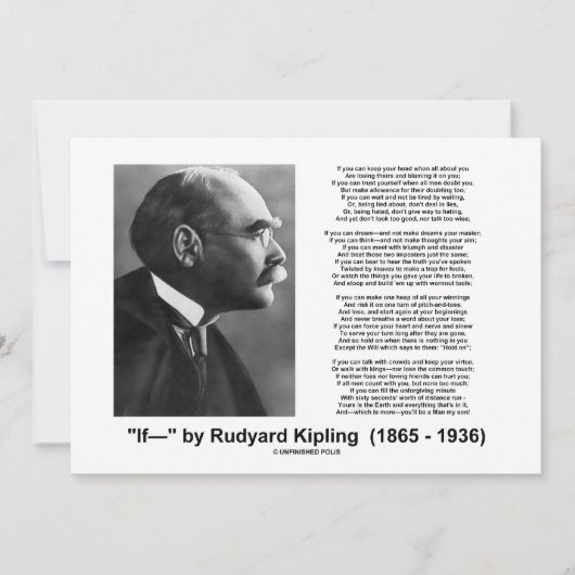 "Wenn— " Gedicht von Rudyard Kipling Einladung (Vorderseite)