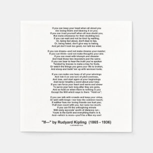 Wenn Gedicht von Rudyard Kipling (inspirierendes G Serviette
