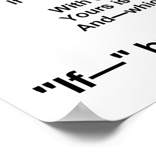 Wenn Gedicht von Rudyard Kipling (kein Kipling-Bil Poster (Ecke)