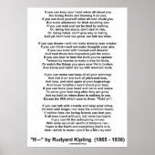 Wenn Gedicht von Rudyard Kipling (kein Kipling-Bil Poster (Vorne)