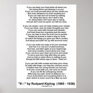 Wenn Gedicht von Rudyard Kipling (kein Kipling-Bil Poster