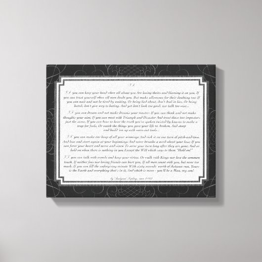 Wenn Gedicht von Rudyard Kipling Leinwanddruck (Vorderseite)