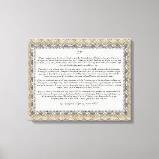Wenn Gedicht von Rudyard Kipling Leinwanddruck (Vorderseite)