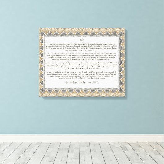 Wenn Gedicht von Rudyard Kipling Leinwanddruck (Insitu (Holzboden))