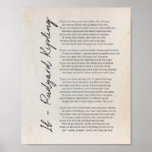Wenn Gedicht von Rudyard Kipling - Literatur Wall Poster (Vorne)