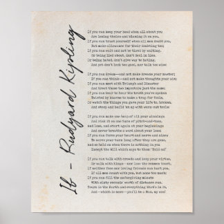 Wenn Gedicht von Rudyard Kipling - Literatur-Wandk Poster