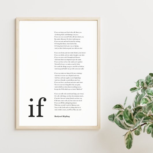 Wenn Gedicht von Rudyard Kipling Poster