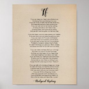 Wenn Gedicht von Rudyard Kipling Vintage Poster