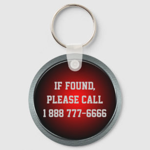 Wenn gefunden, rufen Sie an... Big Red Button Schl Schlüsselanhänger