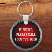 Wenn gefunden, rufen Sie an... Roter Schlüsselanhä Schlüsselanhänger (Front)