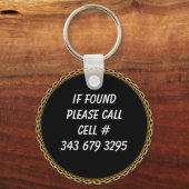 WENN GEFUNDEN SCHLÜSSELANHÄNGER (Vorderseite)